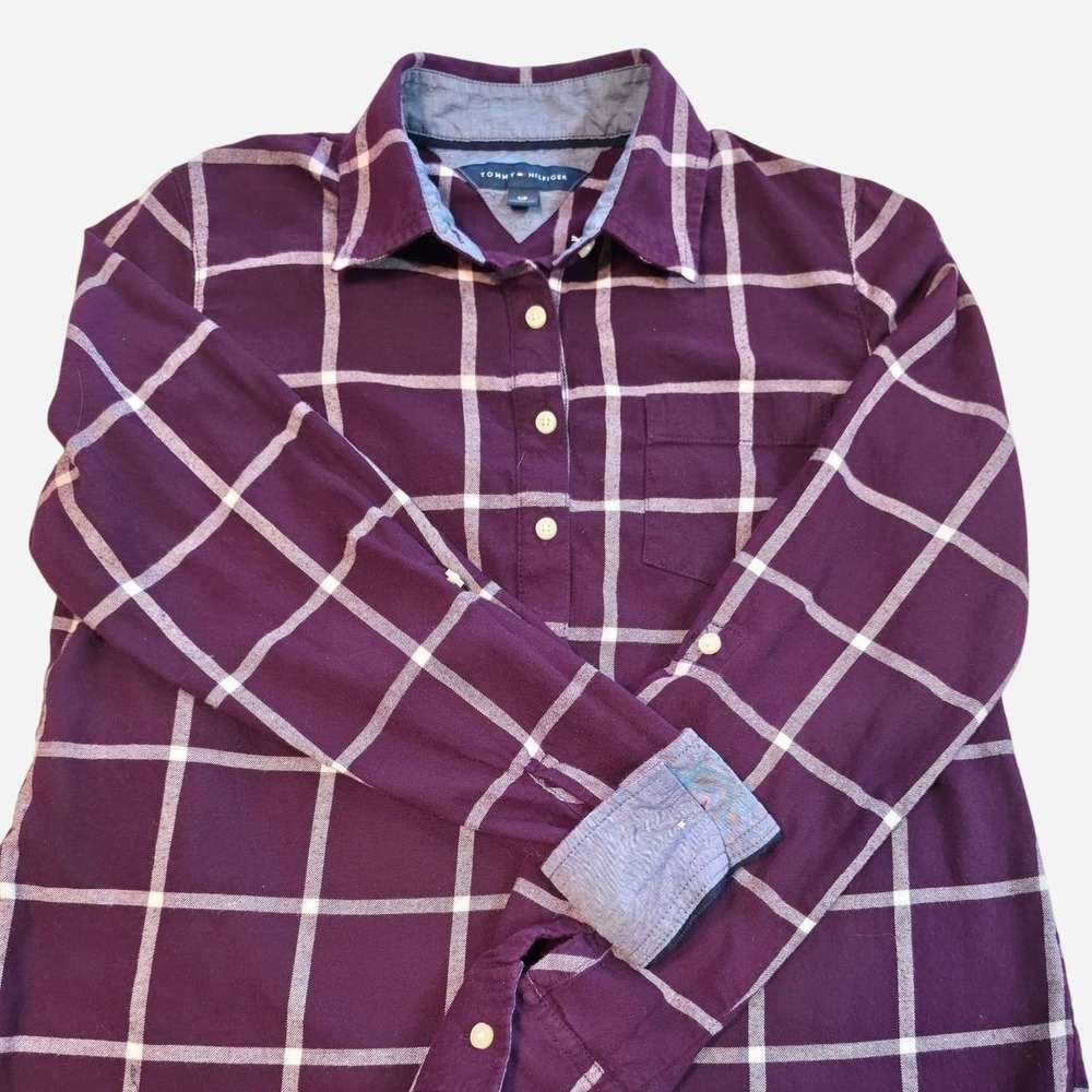 Tommy Hilfiger purple flannel shirt Size S